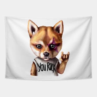 You Rock. Shiba inu dog Tapestry