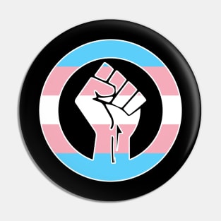 Black Lives Matter Fist Circled LGBTQ Flag Transgender Pin