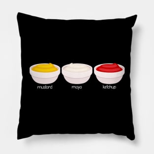 Mustard, Mayo, and Ketchup Pillow