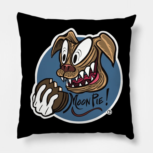 Moonpie Dog Pillow by Art from the Blue Room