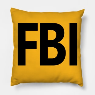 FBI Shirt BACK Print Black Pillow