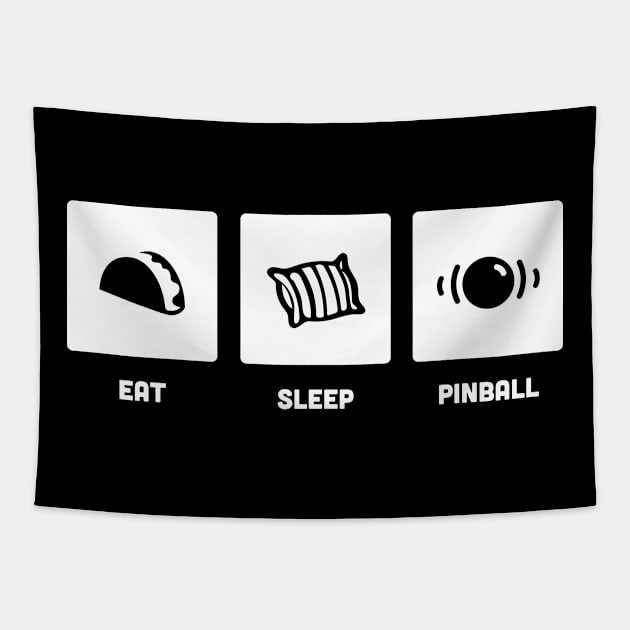 Eat, Sleep, Pinball | Retro Pinball Arcade Design Tapestry by MeatMan