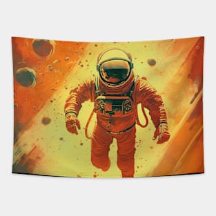 Underwater Astronaut Retro Travel Style Tapestry