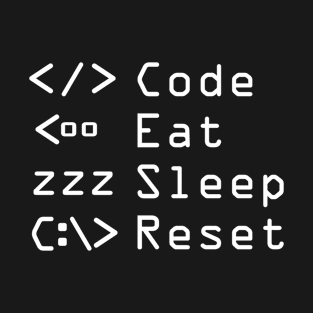 Code Eat Sleep Reset (Software Engineer/Programmer/App Developer Livelihood) T-Shirt