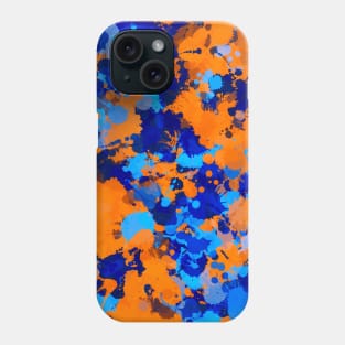 Blue and Orange Paint Splatter Phone Case