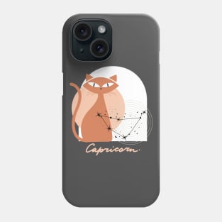 Capricorn Zodiac Cat Modern Astrology Horoscope Kitty Phone Case