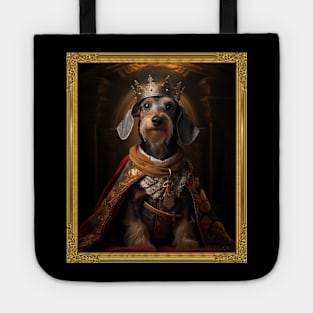 Distinguished Wire Haired Dachshund - Medieval German King (Framed) Tote