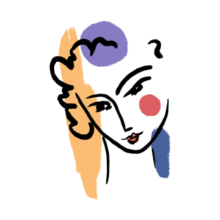 Abstract Woman Face Line Art Illustration T-Shirt