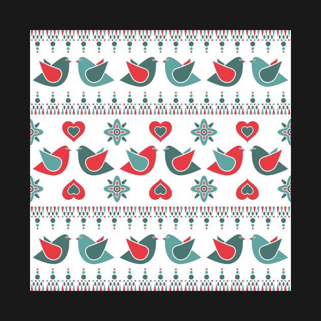 Birds and Hearts Pattern by Blue-Banana