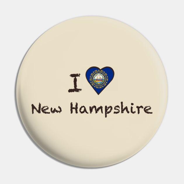 I Love New Hampshire Pin by JellyFish92