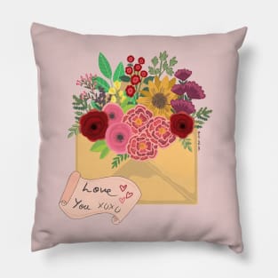 Love You floral mail Pillow