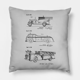 Patent Prints Vintage Fire Trucks Pillow