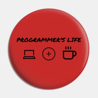 Programmer's life coding and coffee Pin