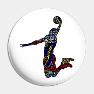 JUMP SHOT TYPOGRAPHY ART Pin