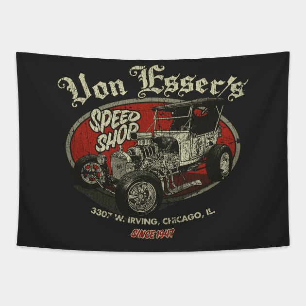 Von Esser's Speed Shop 1947 Tapestry by JCD666