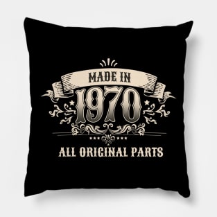 Retro Vintage Birthday Made In 1970 All Original Parts Pillow