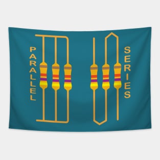 Electrical Resistor Parallel series Connections Design for Electrical engineering Students  electricians engineers Tapestry