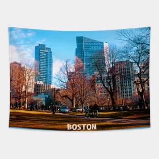 Boston city fall Tapestry