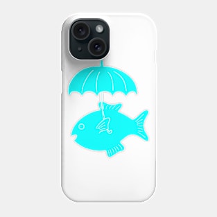 Fish with umbrella Phone Case