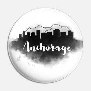 Anchorage watercolor Pin