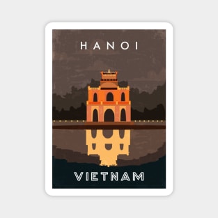 Hanoi, Vietnam. Retro travel poster Magnet