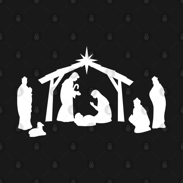 The Christmas Nativity White Silhouette by Lady Lilac