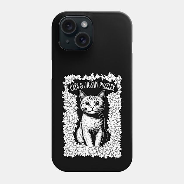 Cats And Jigsaw Puzzles Cat Lover Puzzle Pieces Puzzler Phone Case by Grandeduc