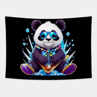 Powder Panda Adventure: Ski Vacation Delight Design Tapestry