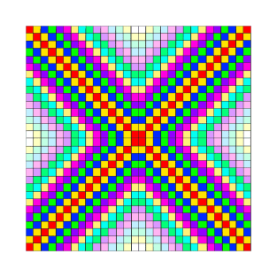 rainbow grid T-Shirt