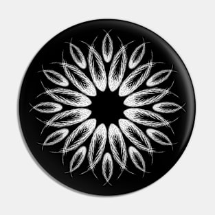 Mandala Flower White Pin