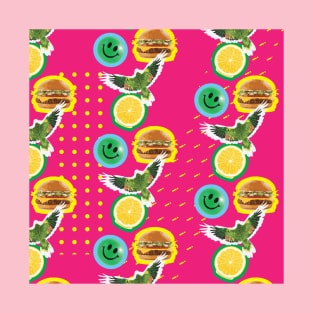 Burger Pattern - Zine Culture T-Shirt