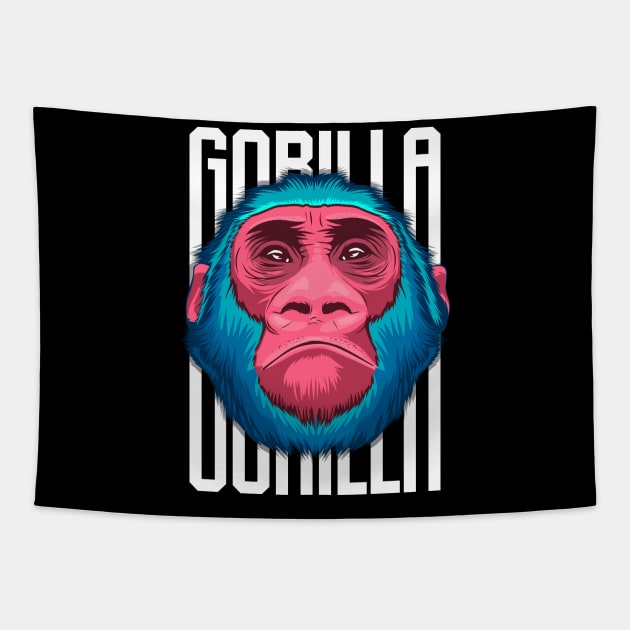 gorilla face isolated Tapestry by Mako Design 