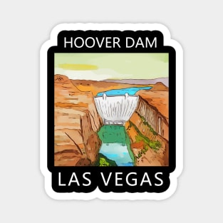 Hoover Dam on the Colorado River, on the Nevada-Arizona border. This dam creates Lake Mead. - WelshDesigns Magnet