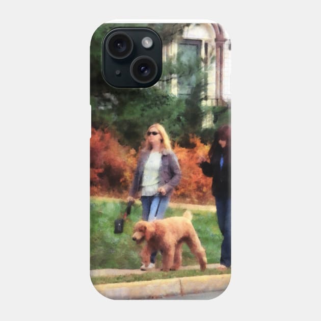 Dogs - Women Walking a Dog Phone Case by SusanSavad