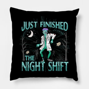 Funny Halloween Doctor Lab Coat Tired Zombie Costume Medical Pillow