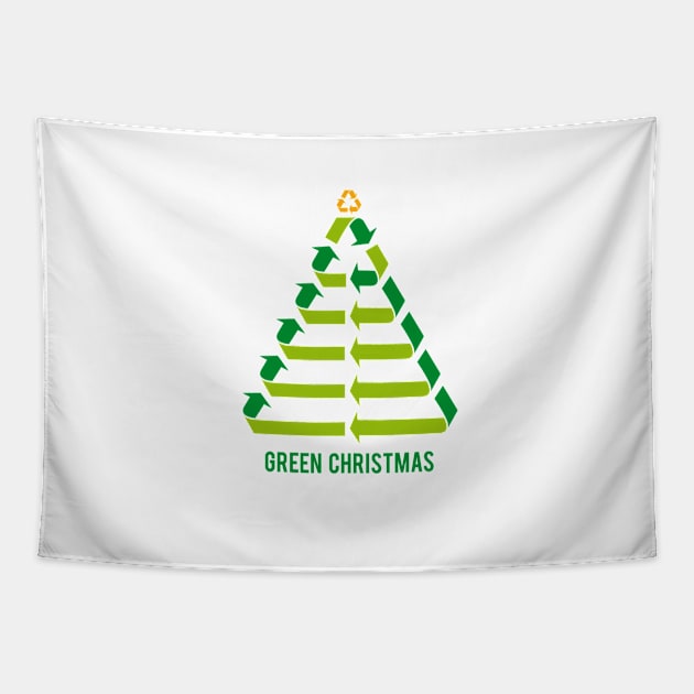 Christmas tree with recycling signs, recycle symbol Tapestry by beakraus