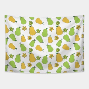 Green and Yellow Pear Pattern Tapestry