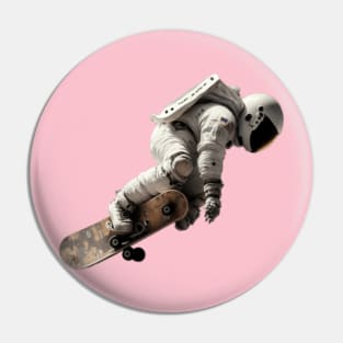 astronaut skateboading Pin