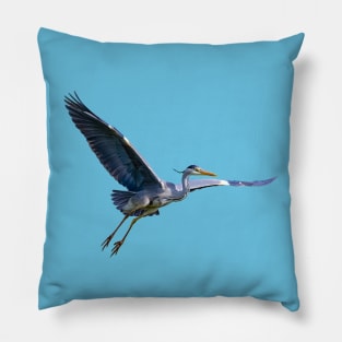 Grey Heron in flight Pillow