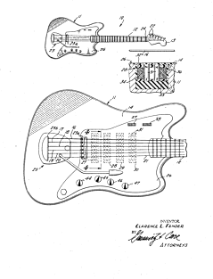 Electrical Guitar Vintage Patent Hand Drawing Magnet