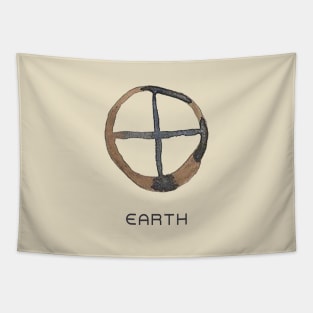 EARTH - WATERCOLOR SOLAR SYSTEM SYMBOL Tapestry