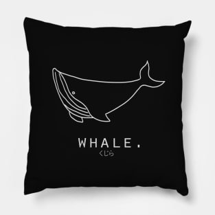 Whale "Kujira" Japanese Minimalist/Simple Art (Black) Pillow