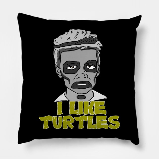 Zombie Boys Likes Turtles Pillow by WatchTheSky