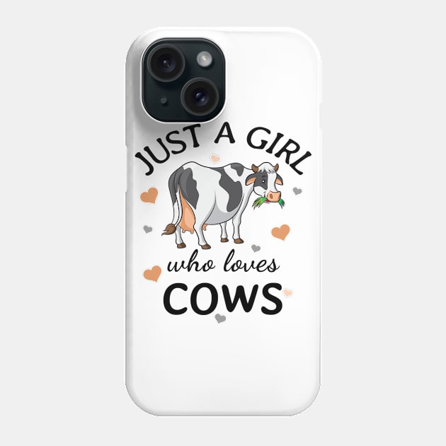 Just a Girl Who Loves cows Gift Phone Case by Terlis Designs