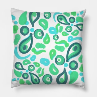 Green Pattern paint abstract Pillow