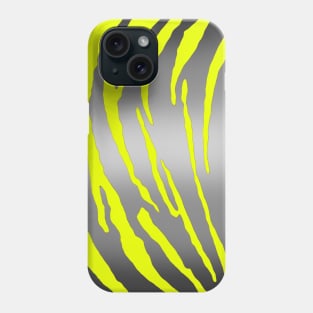 Silver Tiger Stripes Yellow Phone Case