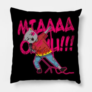 Rock singer cat pink Pillow