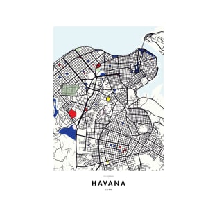 Havana (Cuba) Map x Piet Mondrian T-Shirt