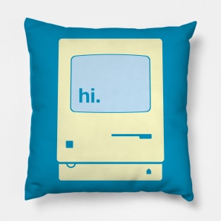 Vintage Computer Saying hi Pillow