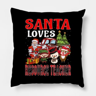 Santa Loves Resource Teacher Pillow